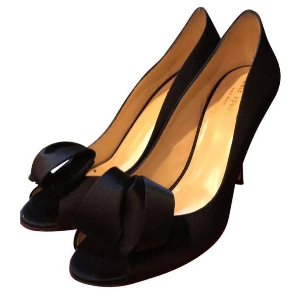 Kate Spade Clarice Black Satin Heel Size 8M